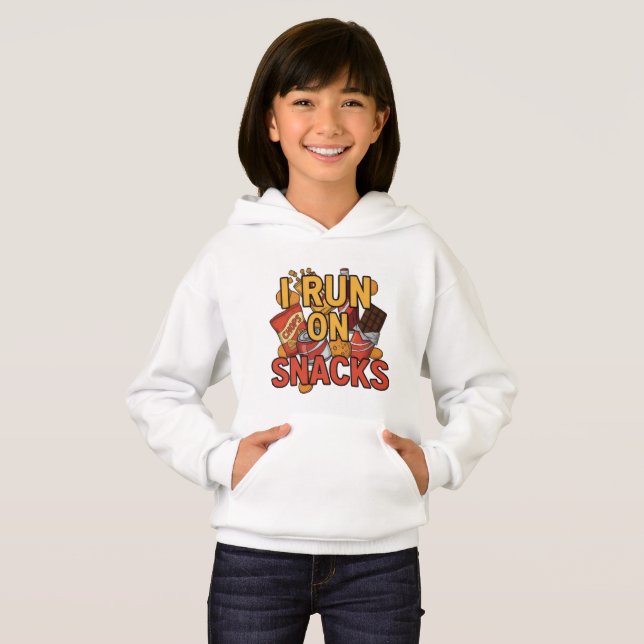 Funny Food Lover Quote: I Run on Snacks (Frente Completa)