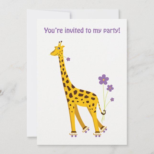 Funny Giraffe Rollerskating (Frente)