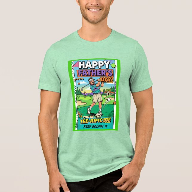 Funny Golfing Father's Day Tee-rific Dad Retro (Frente)