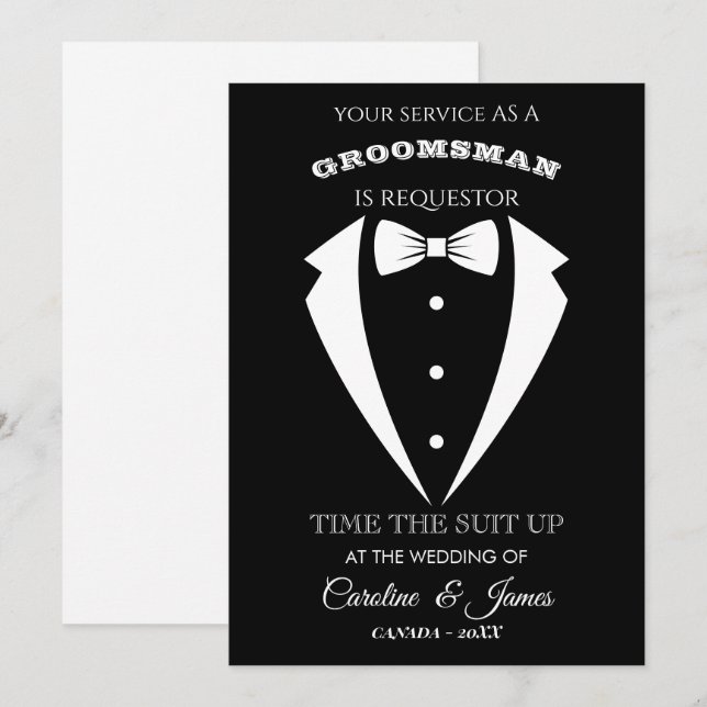 Funny Groomsman  Invitation (Frente/Verso)