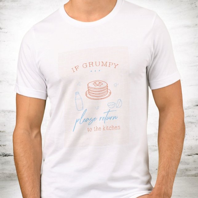 Funny Grumpy Morning Breakfast Pancake Gift Tee (Criador carregado)