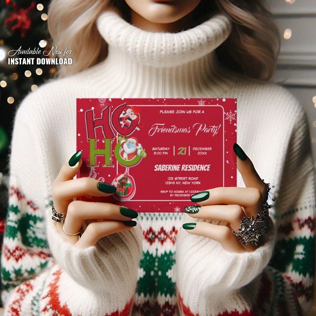 Funny HO HO HO Convite de festas de Natal (Criador carregado)