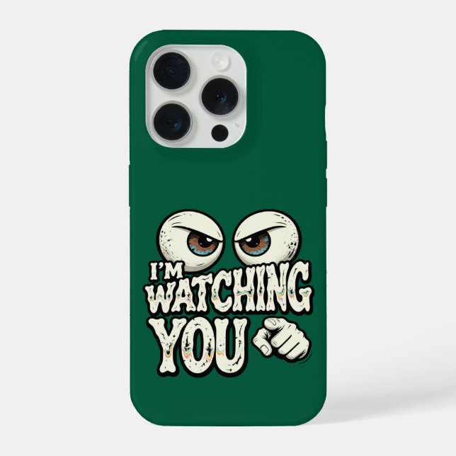 Funny "I'M WATCHING YOU" Retro Eyes Phone Case - D (Verso)