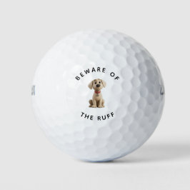 Funny Labrador "Beware of the Ruff" Golf Balls
