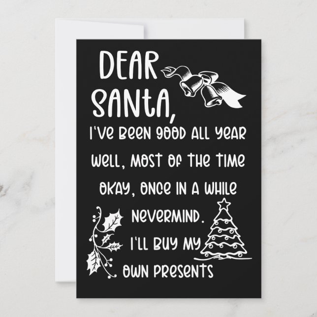 Funny Letter to Santa Christmas Xmas gifts (Frente)