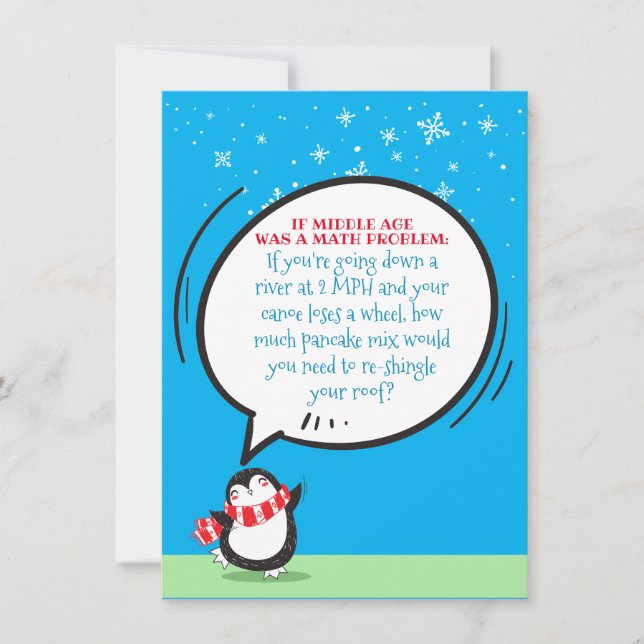 Funny Math Problem Middle Age Birthday Card (Frente)