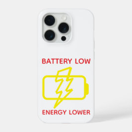 Funny Minimal Low Battery Warning Phone Case 