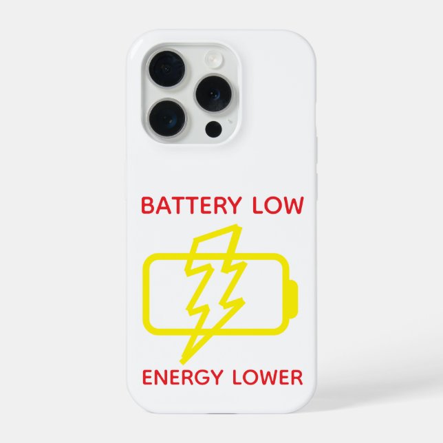 Funny Minimal Low Battery Warning Phone Case  (Verso)