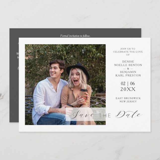 Funny Modern Typography Script  Minimalist Wedding (Frente/Verso)