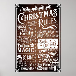 Funny Moderno Regras de Natal Sinal de Poster
