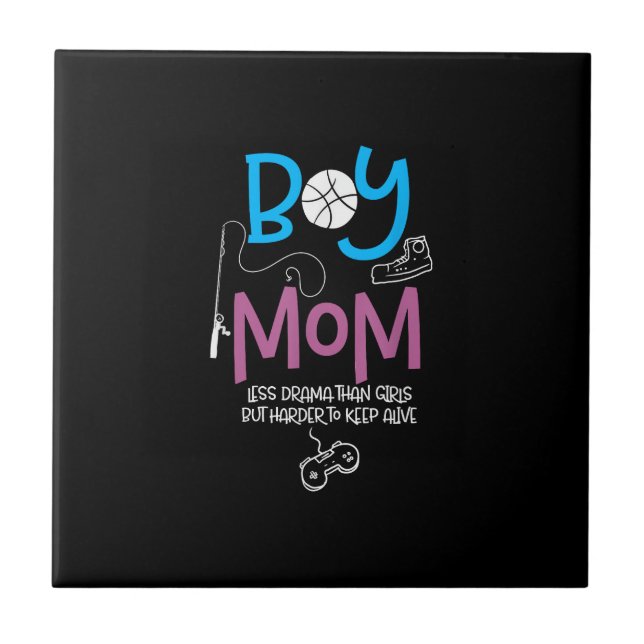 Funny Mom of Boys Proud Mom Good Mothers Day (Frente)