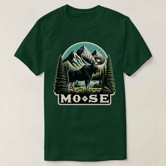 Funny Moose É Uma Camisa De Animais Perdidos (Frente do Design)