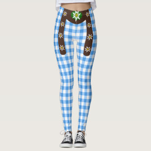 Funny Octoberfest Lederhosen Suspende Leggings