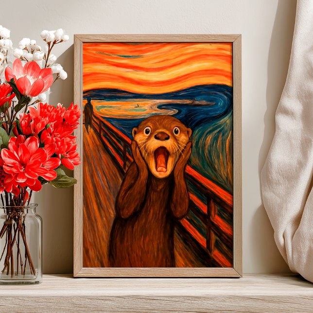 Funny Otter Scream Inspired Poster (Criador carregado)