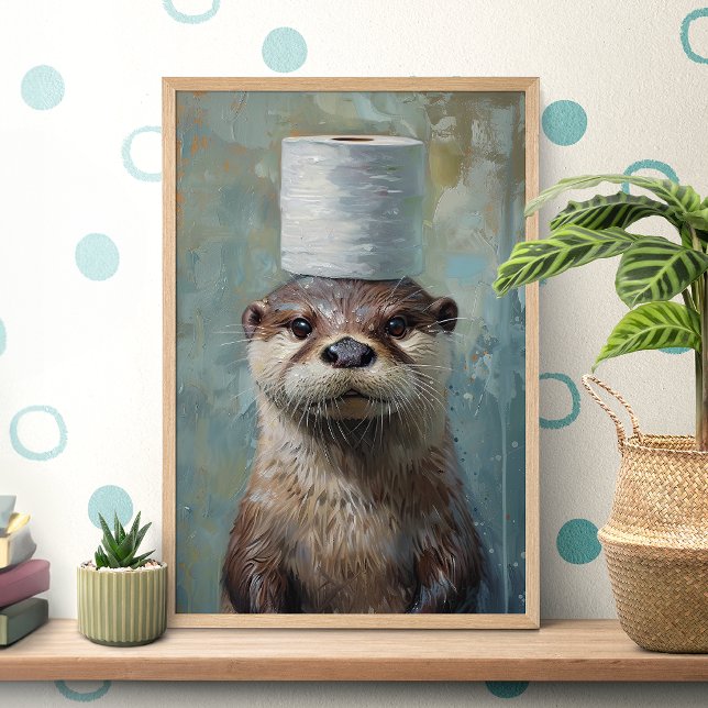 Funny Otter Toilet Paper Poster (Criador carregado)