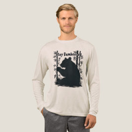 Funny Panda Bear Bamboo Pun Silhouette Black White