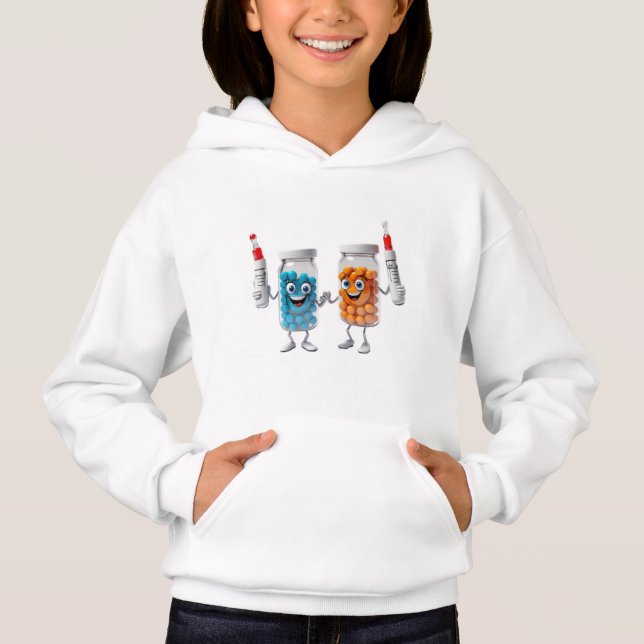 Funny Pill Bottle Hoodie for girls (Frente)