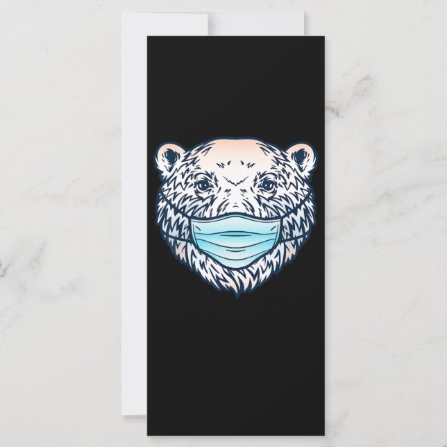 Funny Polar Bear Wearing A face Mask  Animal Lover (Frente)