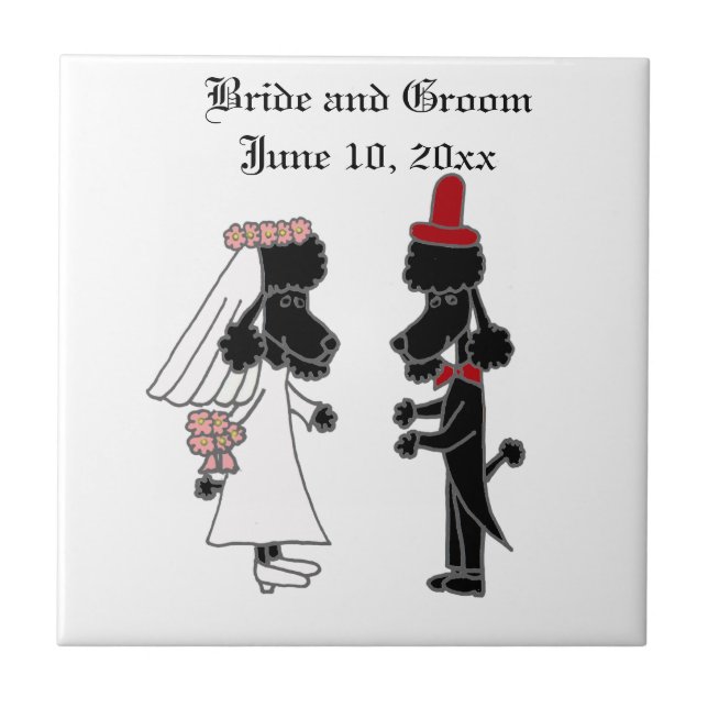 Funny Poodle Bride e Casamento de Groom (Frente)