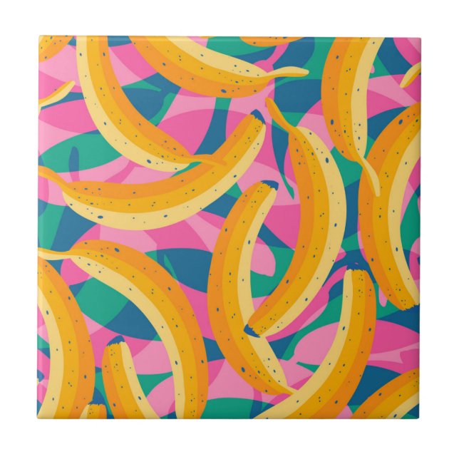 Funny pop art bananas pattern. (Frente)