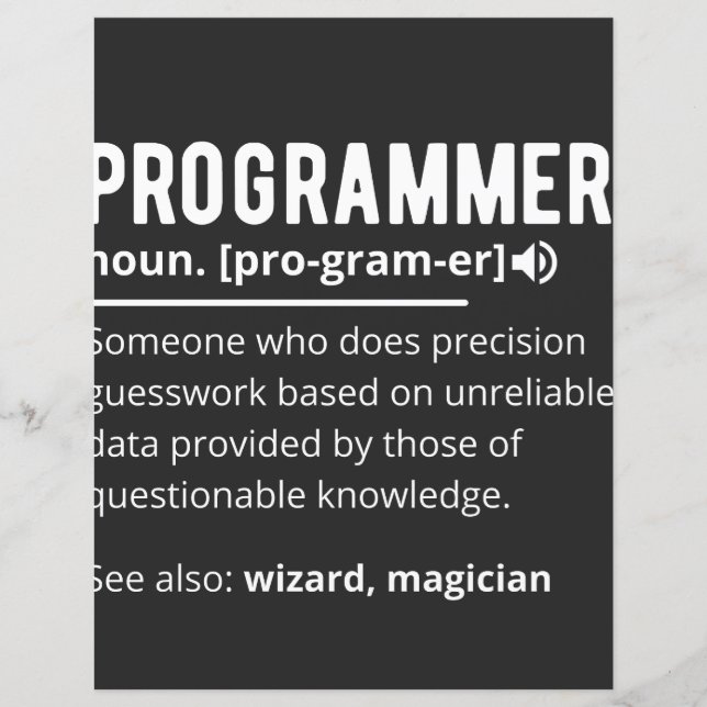 Funny Programmer Code Developer Meaning Definition (Frente)