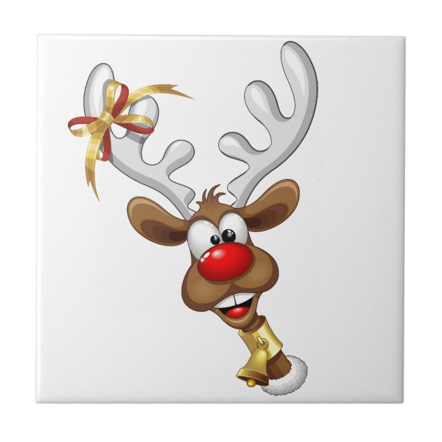 Funny Reindeer Peeking Christmas Meme  (Frente)