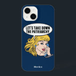 Funny Retro Feminista Pop Art Anti Patriarcado Azu<br><div class="desc">Vamos Abaixe o caso do iPhone 14 Patriarcado. Design de feminismo de arte pop para uma forte e pró-escolha, votando pela liderança feminina em nosso país. Defenda os direitos das mulheres e o empoderamento feminino com este desenho político legal que apresenta um bonito líder loiro planejando uma marcha feminina num...</div>