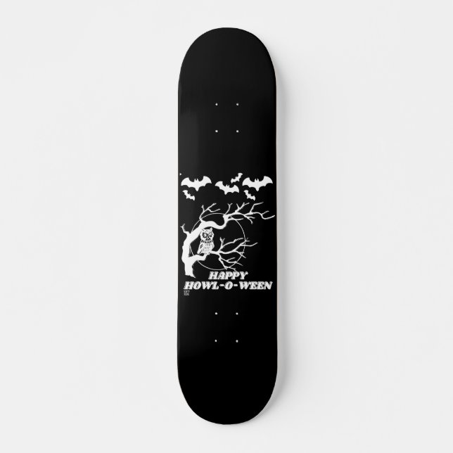funny skateboard "HAPPY HOWL-O-WEEN" (Frente)