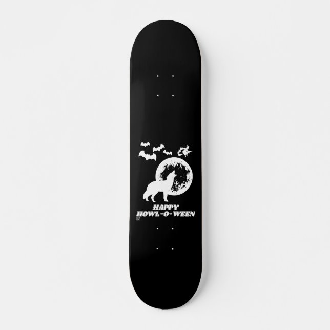 funny skateboard "HAPPY HOWL-O-WEEN 2" (Frente)