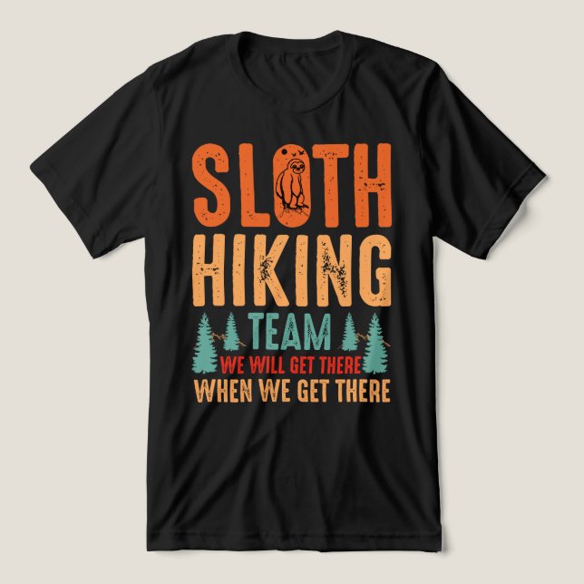 Funny Sloth Hiking Team Nature Outdoor Design (Design frontal)