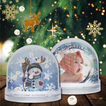 Funny Snowman Marshmallow Foto Personalizado Globo