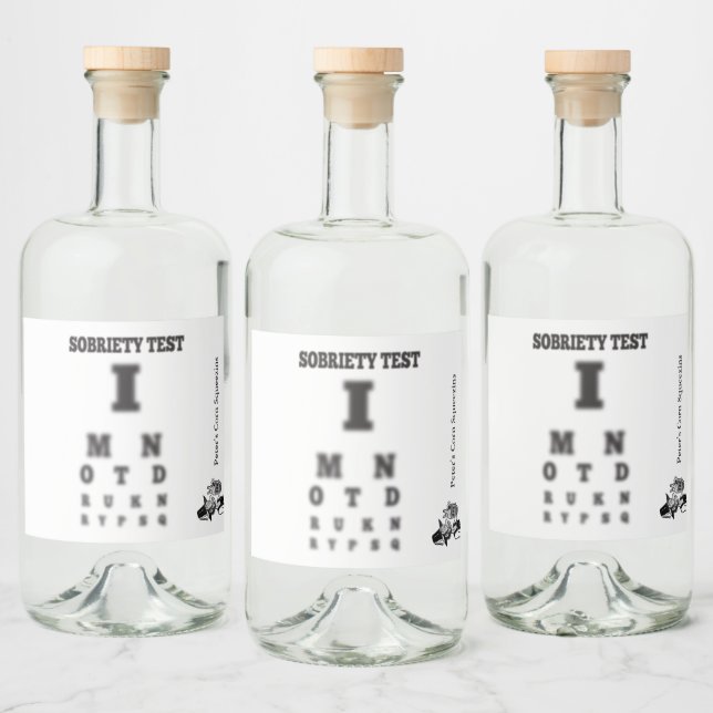 Funny Sobriety Test 🍻 Blurry Eye Chart Hillbilly (Garrafas)