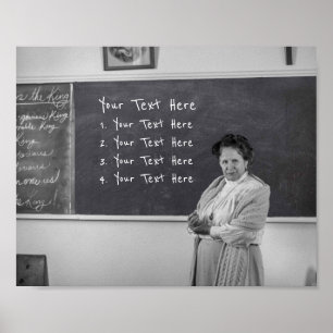 Funny Teacher Blackboard Your Text  Poster