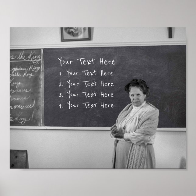 Funny Teacher Blackboard Your Text  Poster (Frente)