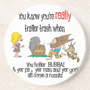 Funny Trailer Park Sandstone Porta copos