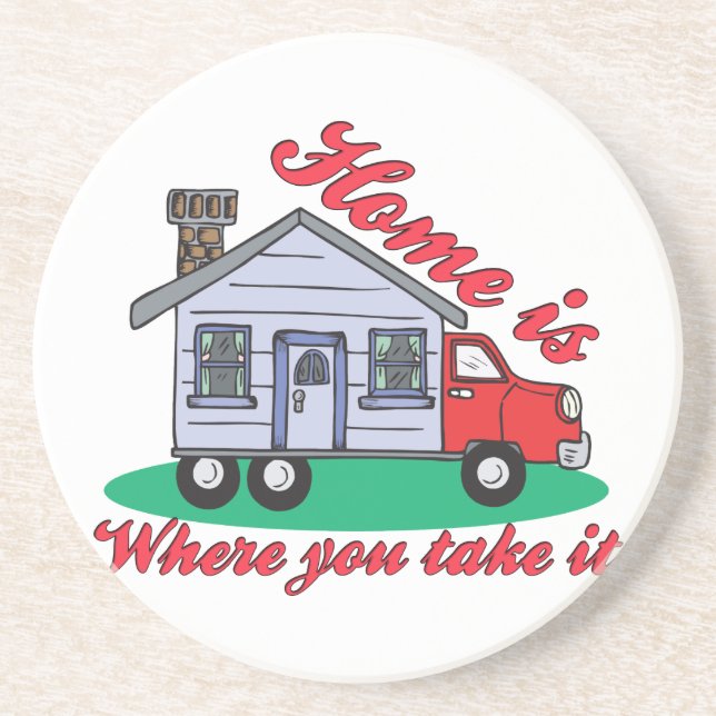 Funny Trailer Park Sandstone Porta copos (Frente)