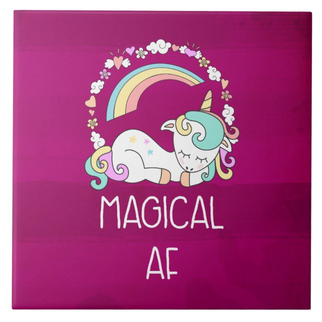 Funny Unicorn dizendo magia AF (Frente)