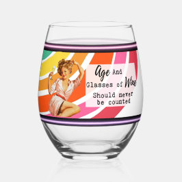 Funny Wineglass Best Friend Gift "Age/Wine"