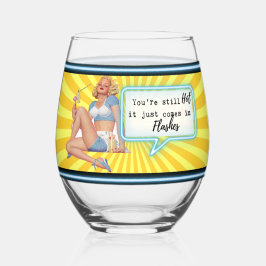 Funny Wineglass Best Friend Gift "Hot Flash"