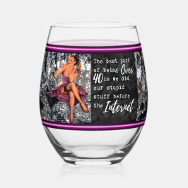 Funny Wineglass Best Friend Gift "Over 40"