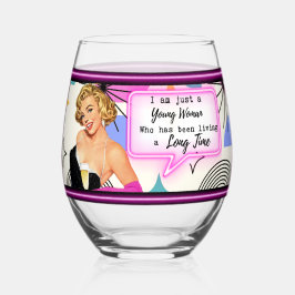 Funny Wineglass Best Friend Gift "Young Girl"