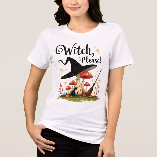 Funny Witch Please Black Cat Mushroom (Frente)