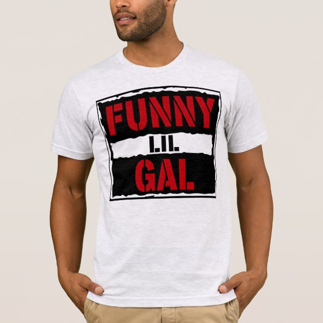 FunnyLilGalReage à Camisa de Luta de Atitude (Bran (Frente)