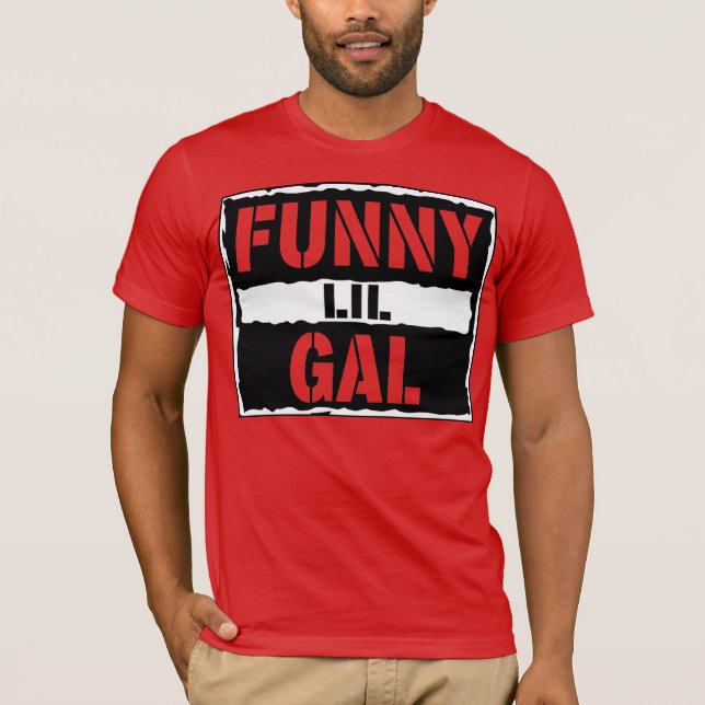 FunnyLilGalReage à Camisa de Luta de Atitude (Verm (Frente)