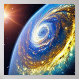 Furacão Dourado em um Planet Poster