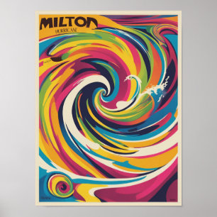 Furacão Milton 9 de outubro de 2024 poster da Flór