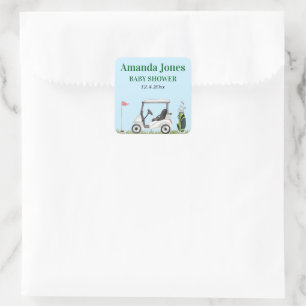 Furo em um adesivo de Chá de fraldas de golfe