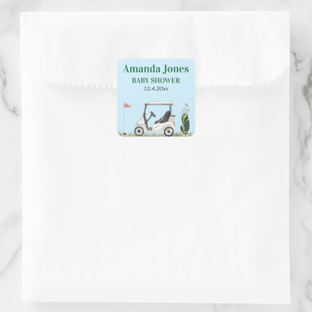 Furo em um adesivo de Chá de fraldas de golfe (Bolsa)