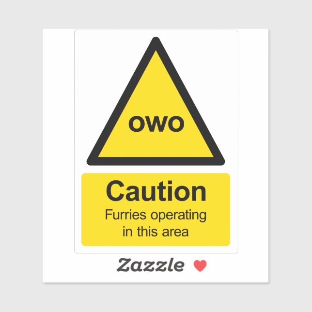 Furries de precaução que operam nesta área adesivo (Folha)