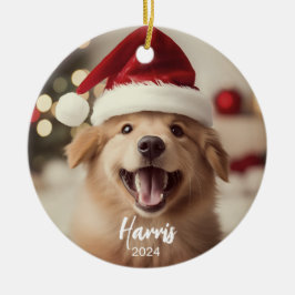 Furry + Enfeites de natal de Foto de Cachorro Bril